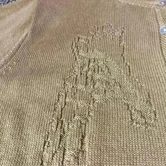 Vintage Alfred Dunner button front cardigan W beaded,  Girafe design Sz 2X - Picture 2 of 10